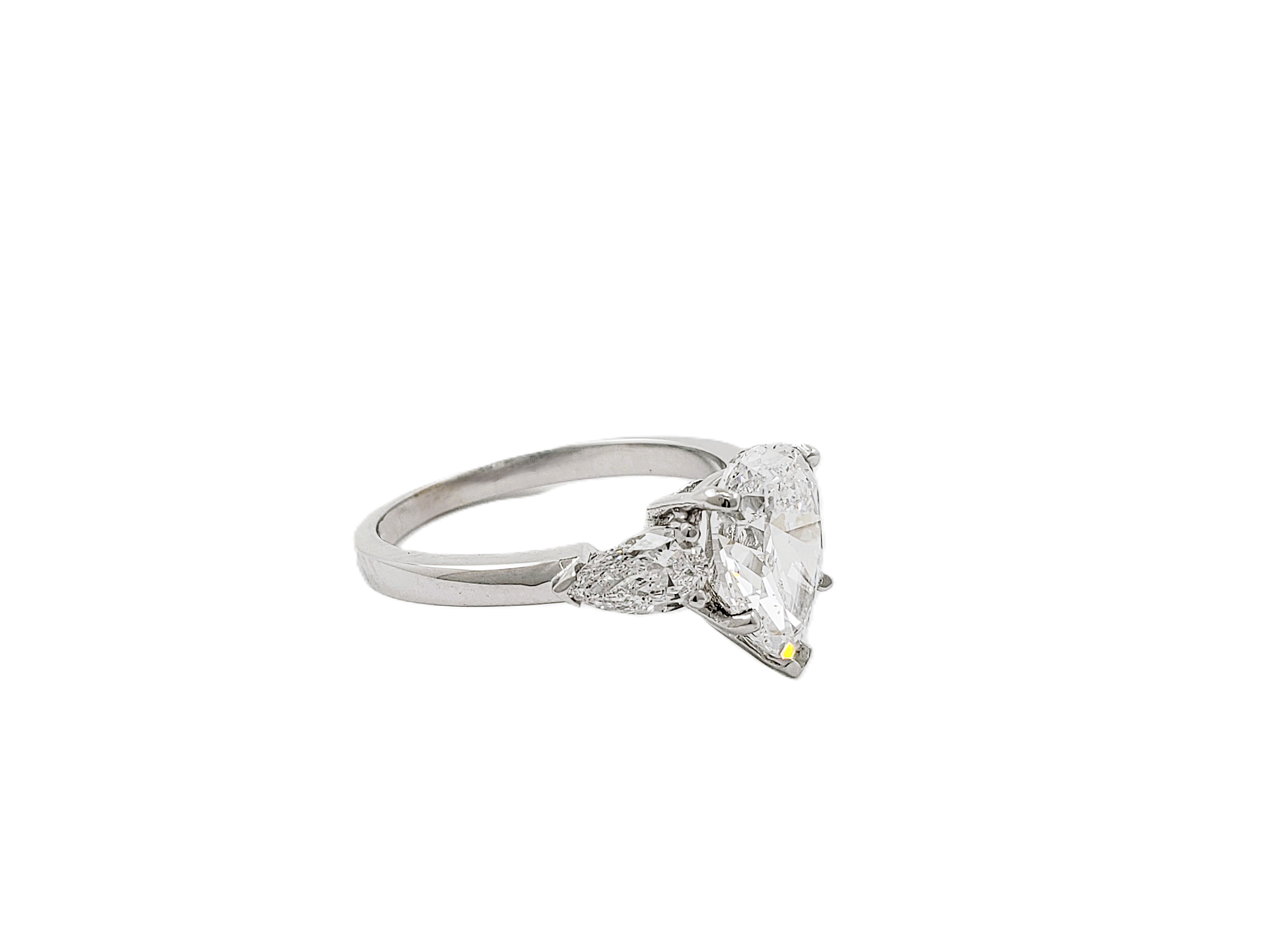 Three Stone Pear Shape Diamond Ring